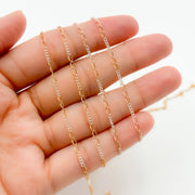 1653CTT. Gold Filled and Sterling Silver Long and Short Link Chain